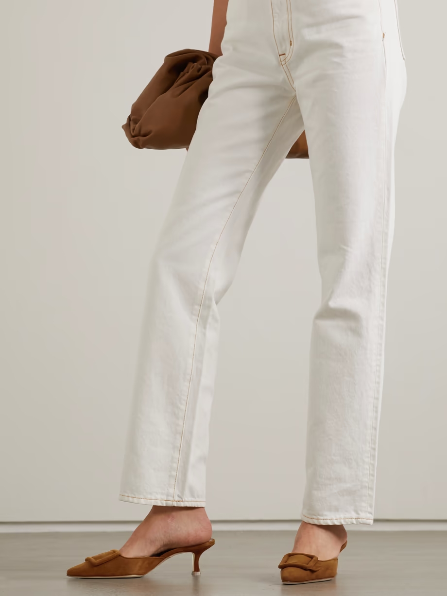 Maysale 50 buckled suede mules Maysale 50 buckled suede mules