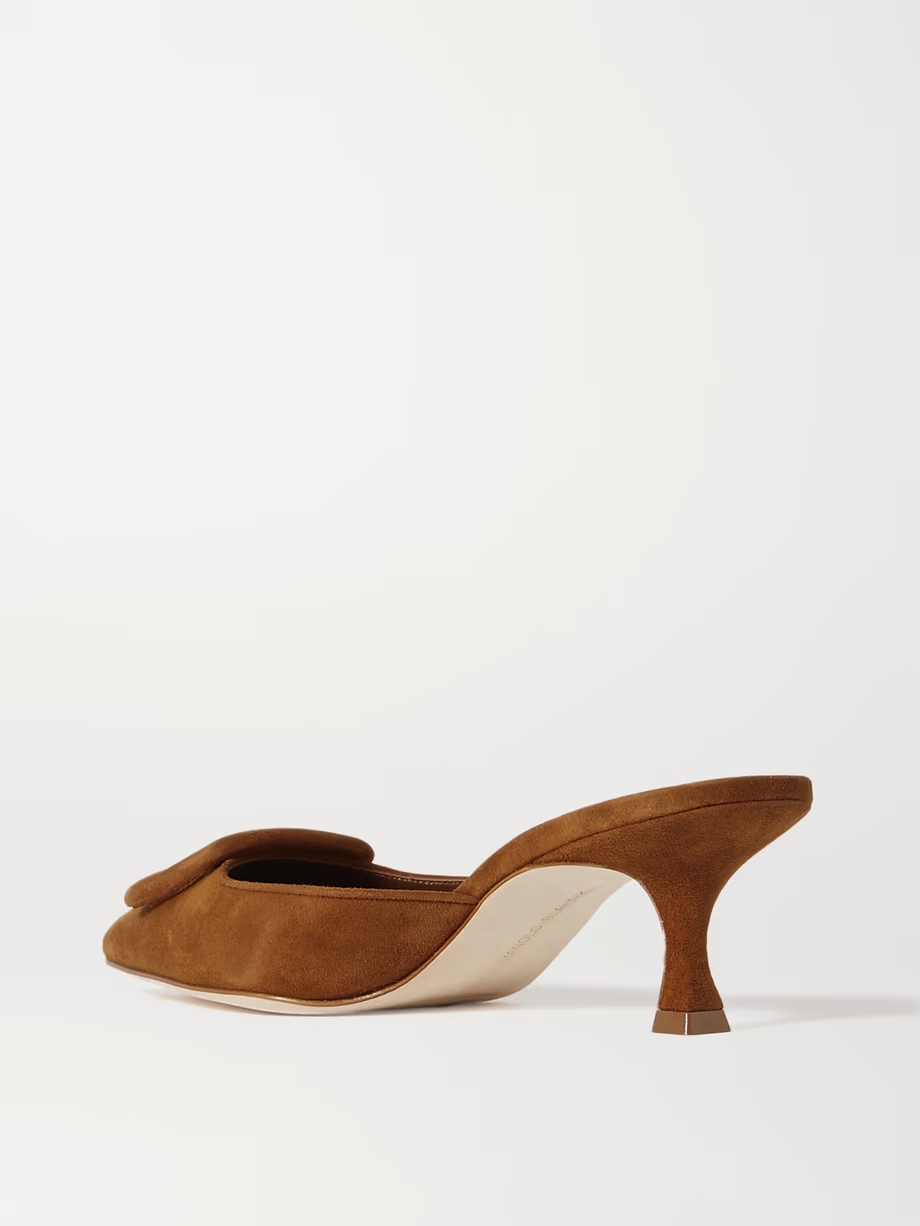 Maysale 50 buckled suede mules Maysale 50 buckled suede mules