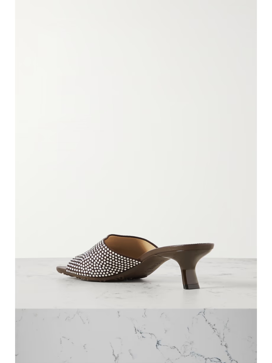 Petal crystal-embellished suede mules Petal crystal-embellished suede mules