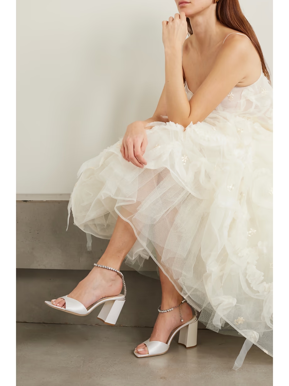 Saeda 85 crystal-embellished satin sandals Saeda 85 crystal-embellished satin sandals