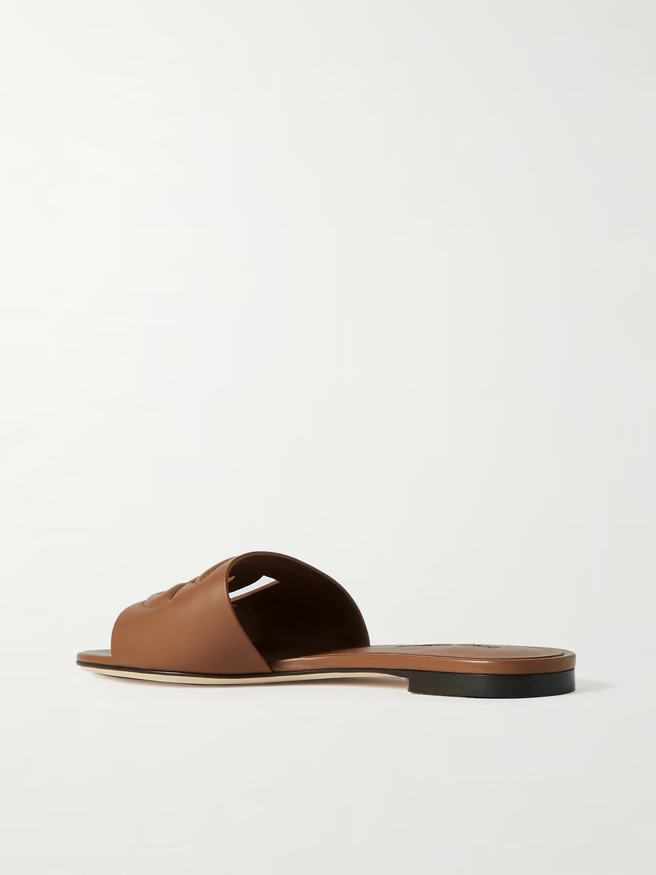 Bianca cutout leather slides Bianca cutout leather slides