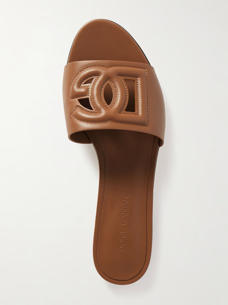 Bianca cutout leather slides Bianca cutout leather slides