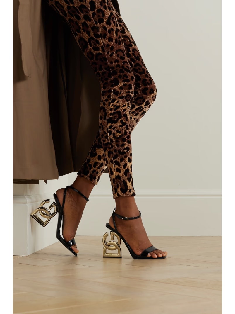 Keira embellished patent-leather sandals Keira embellished patent-leather sandals