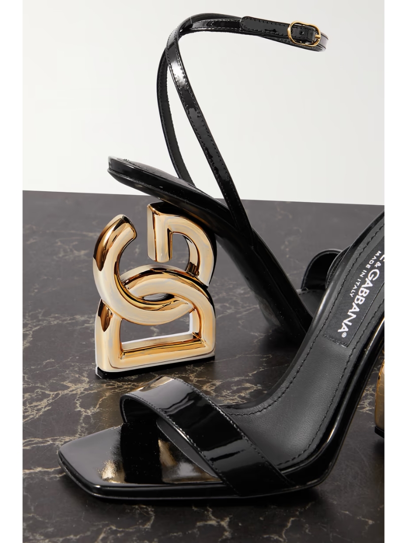 Keira embellished patent-leather sandals Keira embellished patent-leather sandals