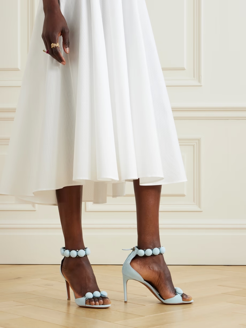 La Bombe 90 embellished studded suede sandals La Bombe 90 embellished studded suede sandals