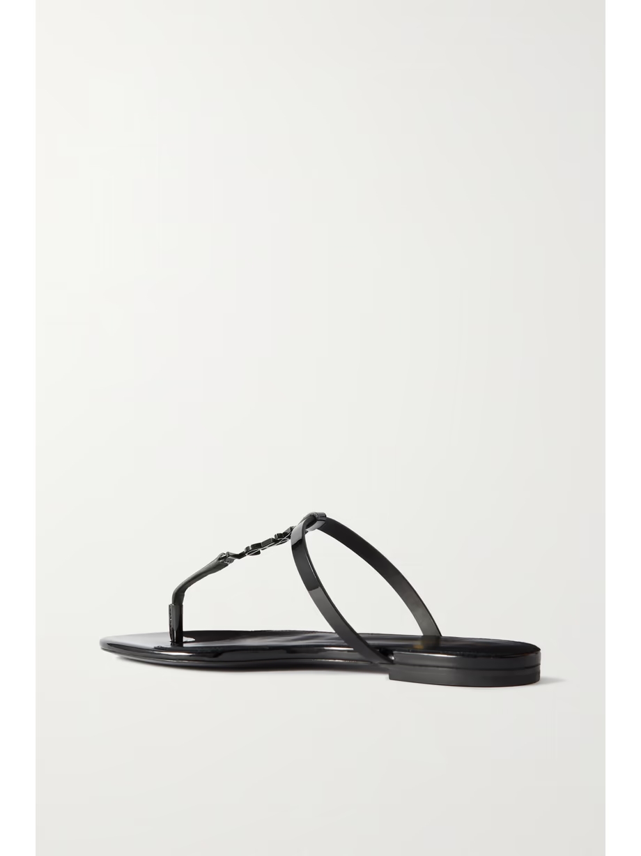 Cassandra logo-embellished patent-leather sandals Cassandra logo-embellished patent-leather sandals