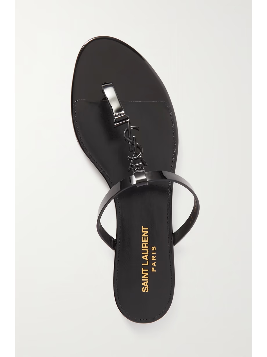 Cassandra logo-embellished patent-leather sandals Cassandra logo-embellished patent-leather sandals
