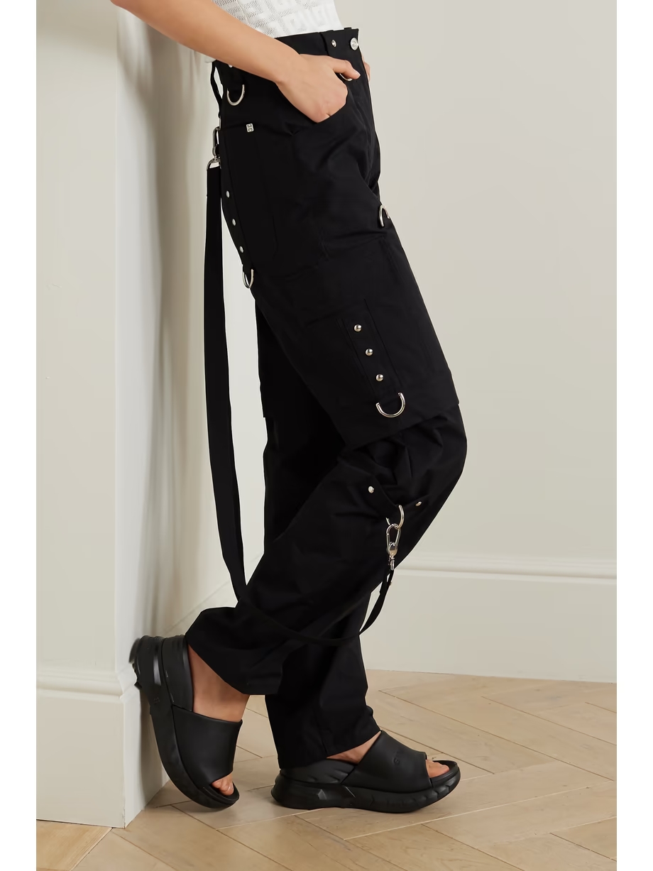 Marshmallow logo-debossed leather platform slides Marshmallow logo-debossed leather platform slides