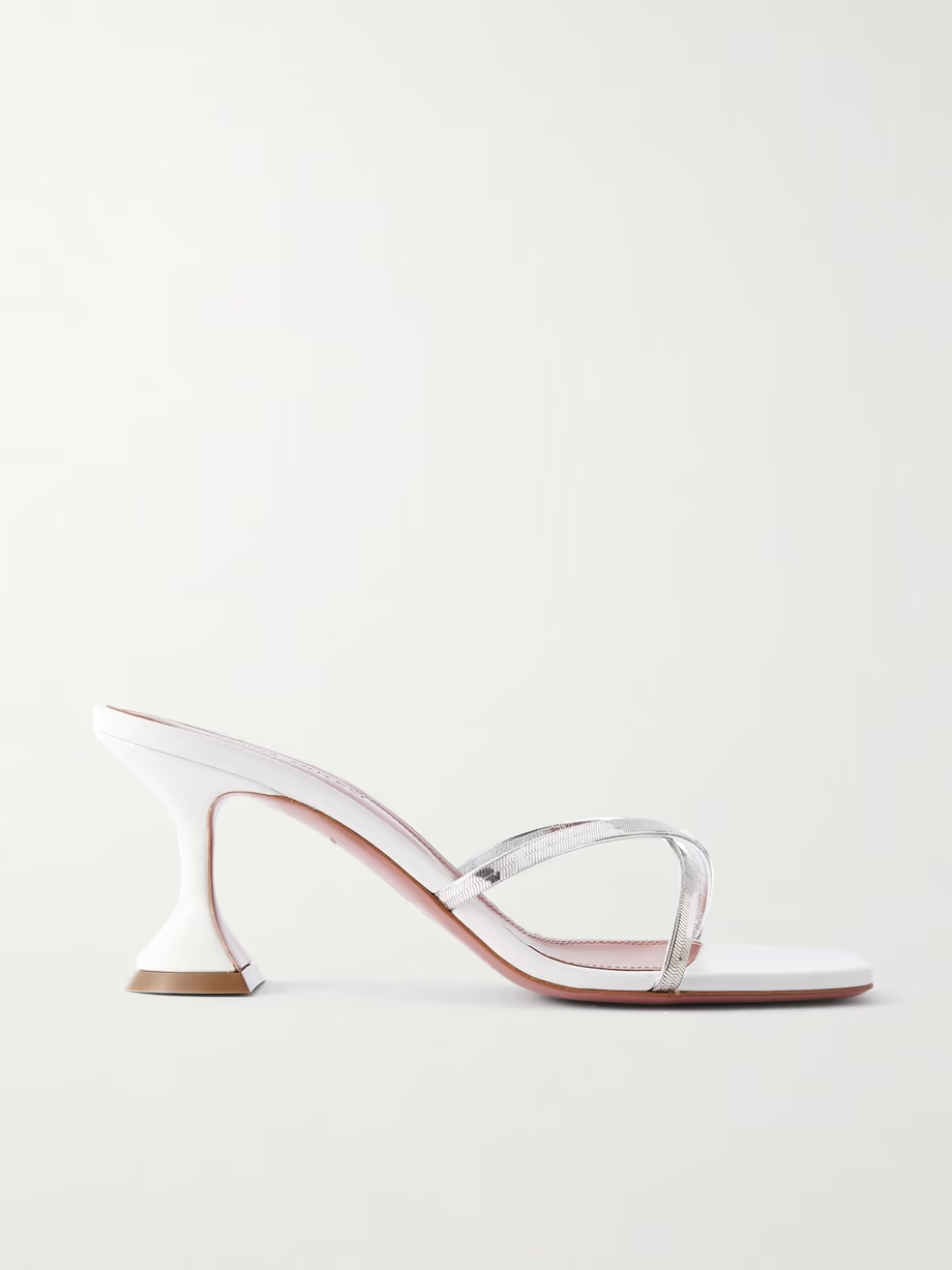 Henson embellished mirrored-leather mules Henson embellished mirrored-leather mules