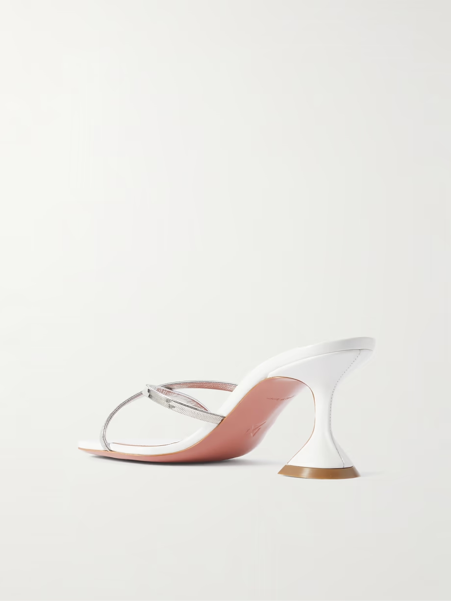 Henson embellished mirrored-leather mules Henson embellished mirrored-leather mules