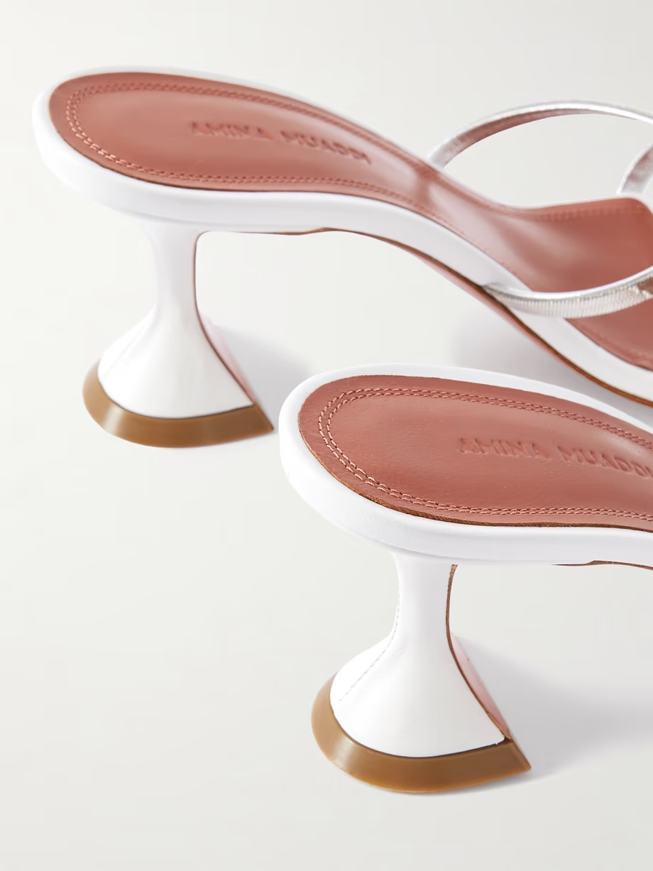 Henson embellished mirrored-leather mules Henson embellished mirrored-leather mules