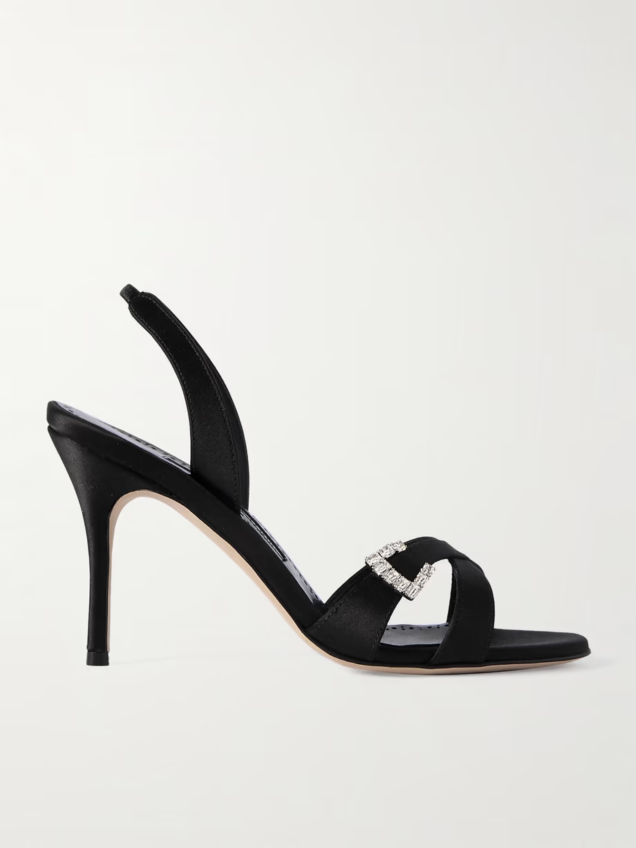 Ramisli 90 crystal-embellished satin slingback sandals Ramisli 90 crystal-embellished satin slingback sandals