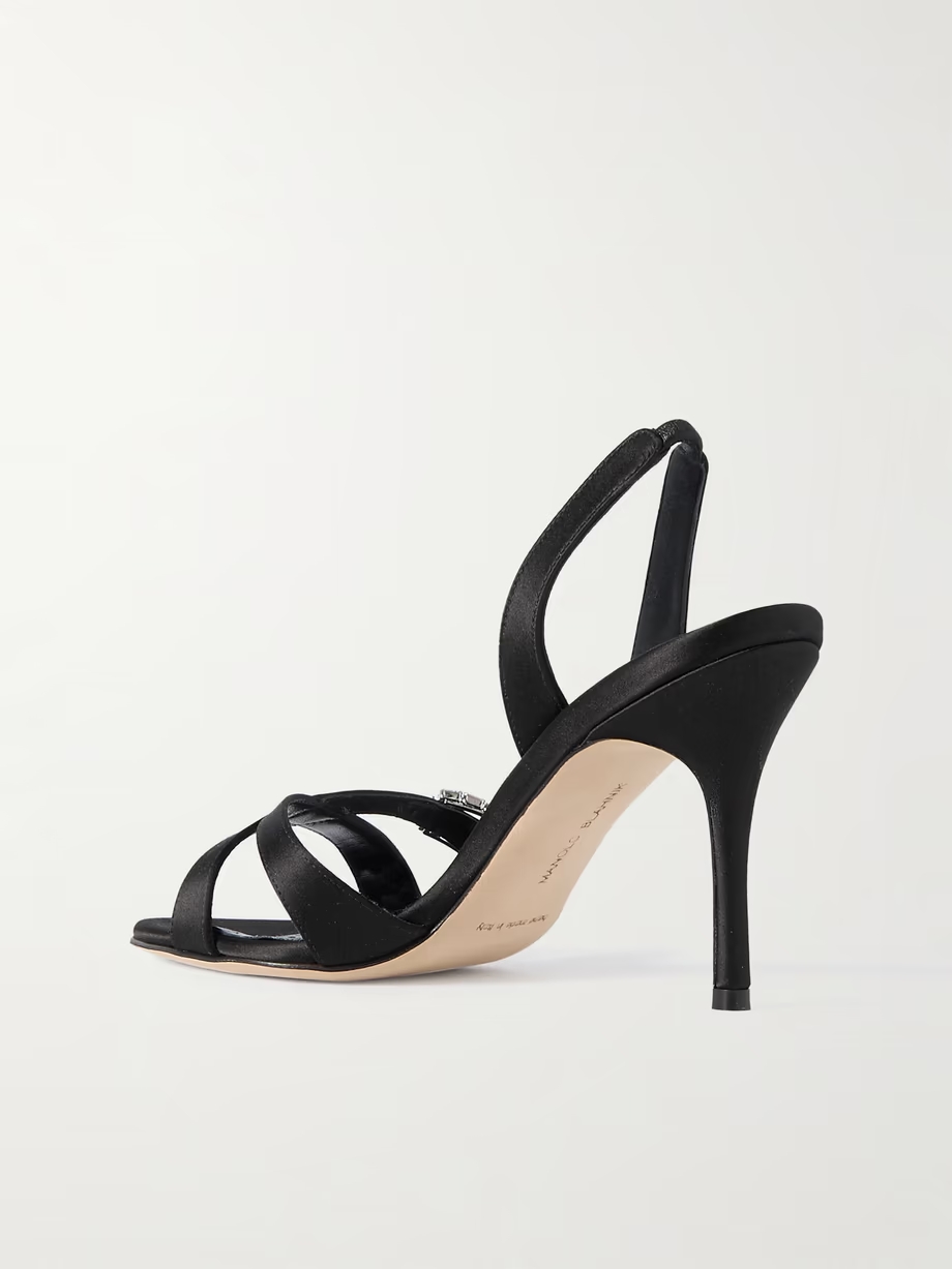 Ramisli 90 crystal-embellished satin slingback sandals Ramisli 90 crystal-embellished satin slingback sandals