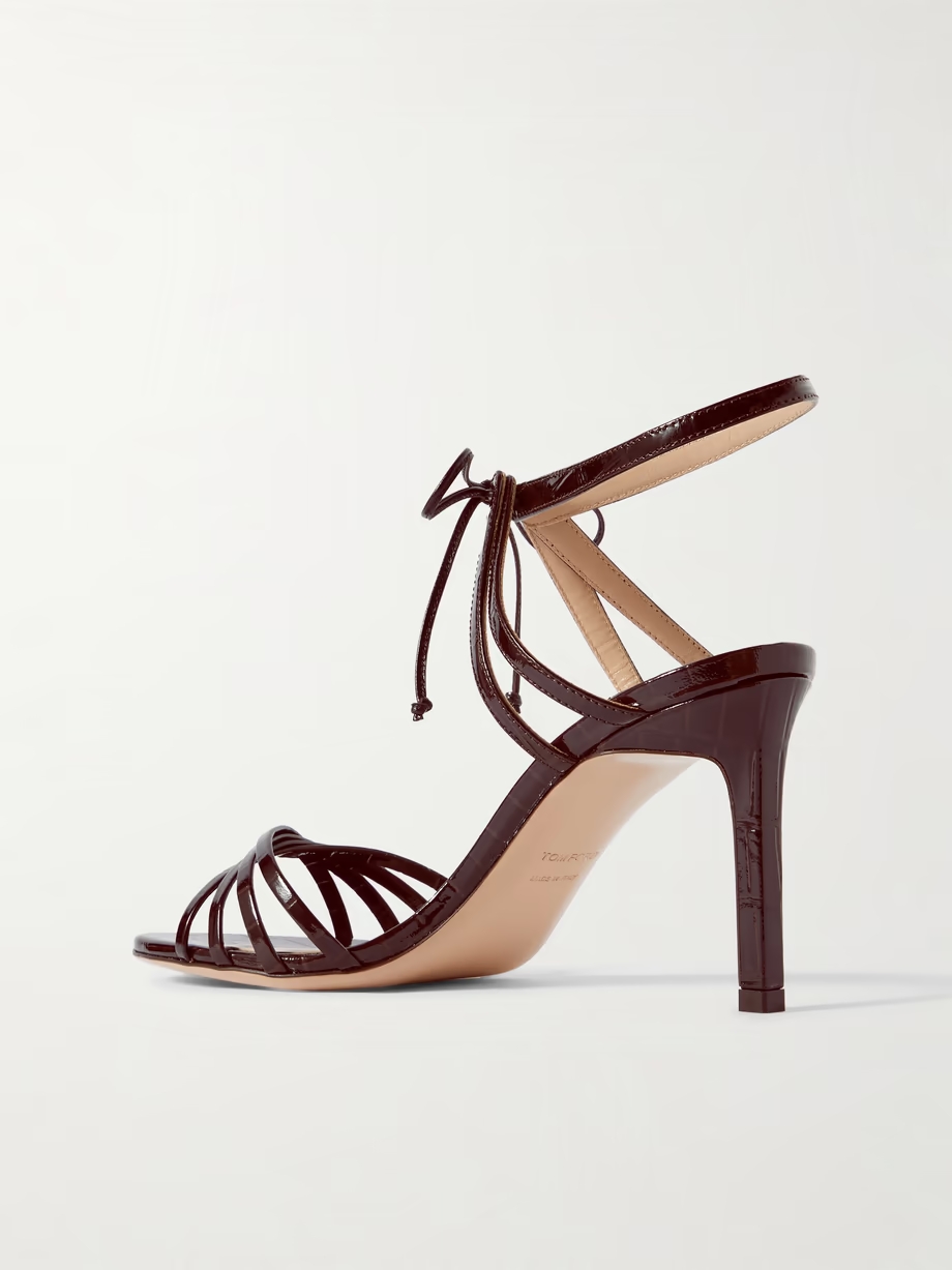 Angelica croc-effect leather sandals Angelica croc-effect leather sandals