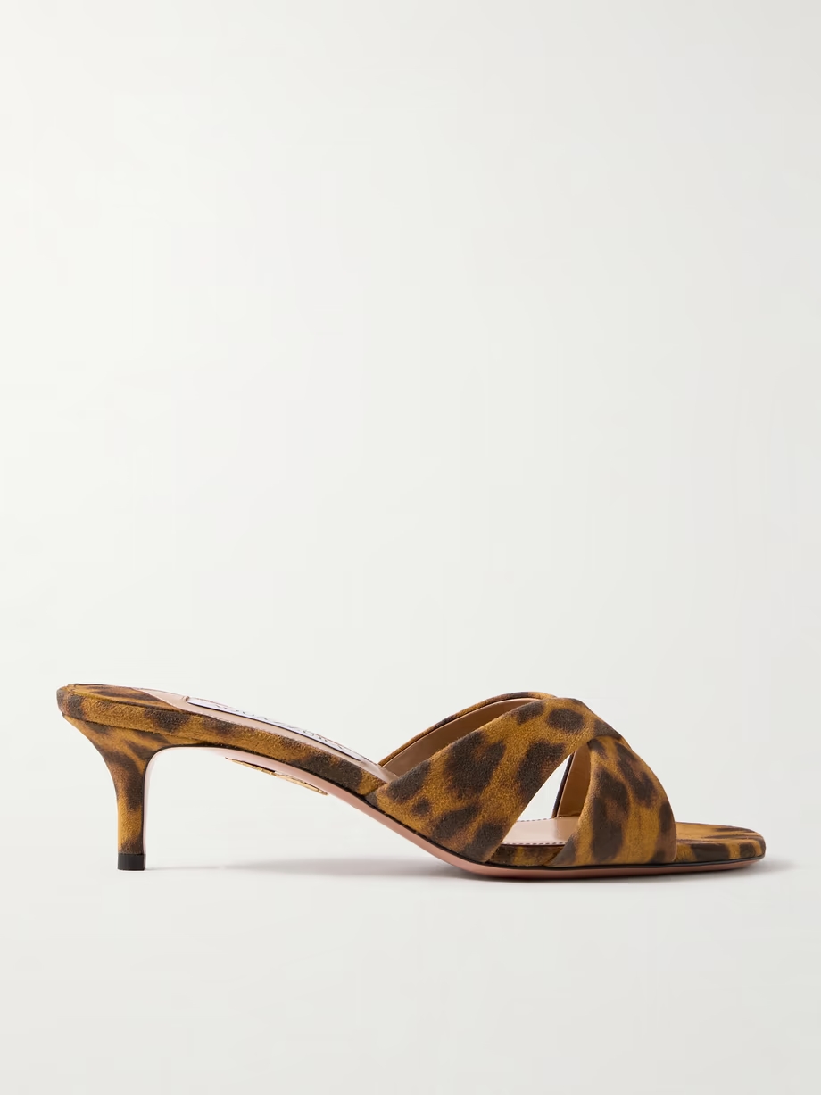 Divine 50 leopard-print suede mules Divine 50 leopard-print suede mules