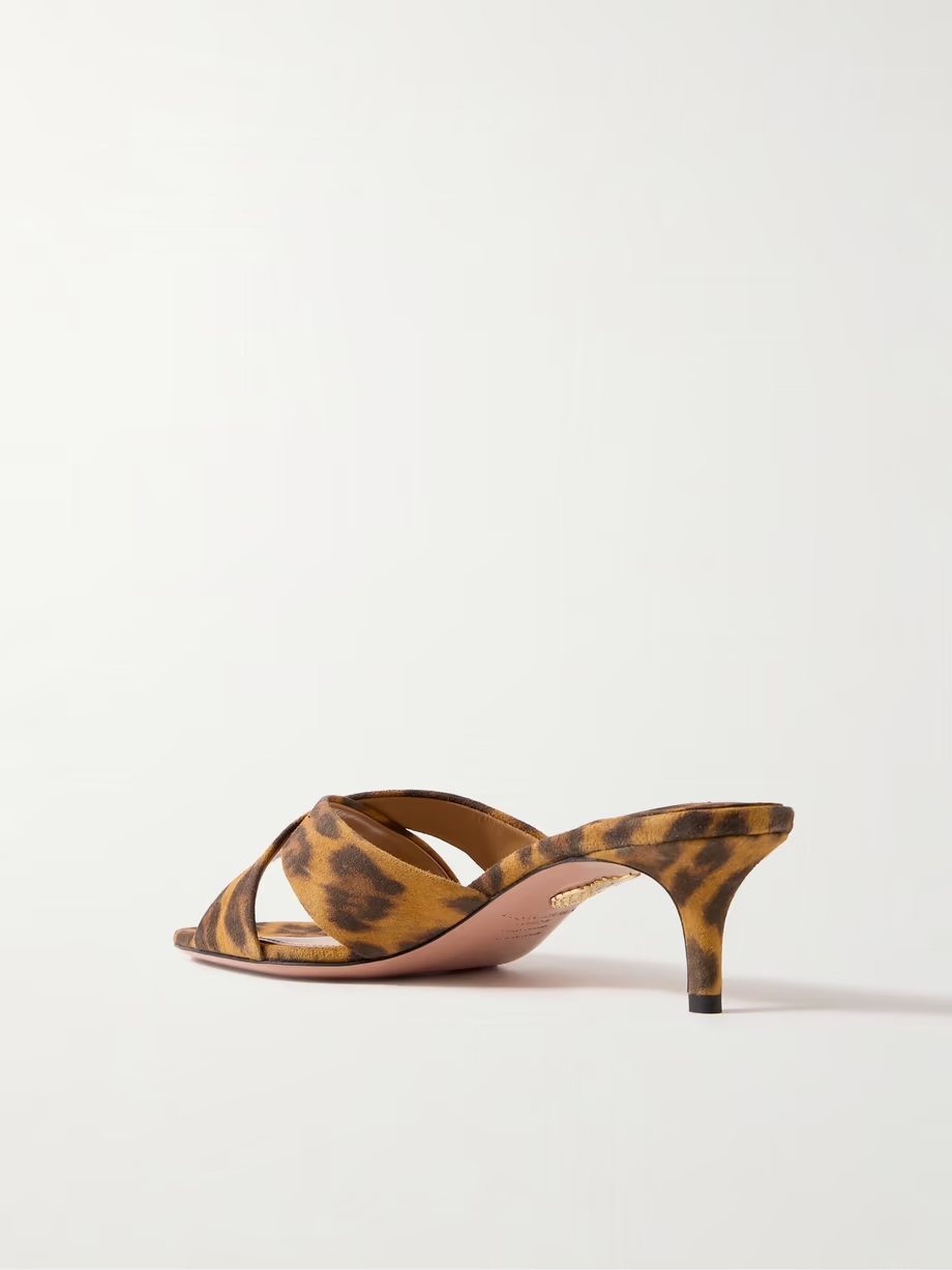 Divine 50 leopard-print suede mules Divine 50 leopard-print suede mules