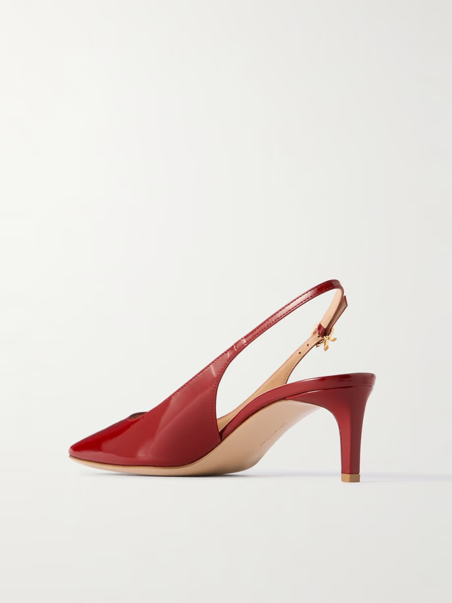 Nuit 55 glossed-leather slingback pumps Nuit 55 glossed-leather slingback pumps