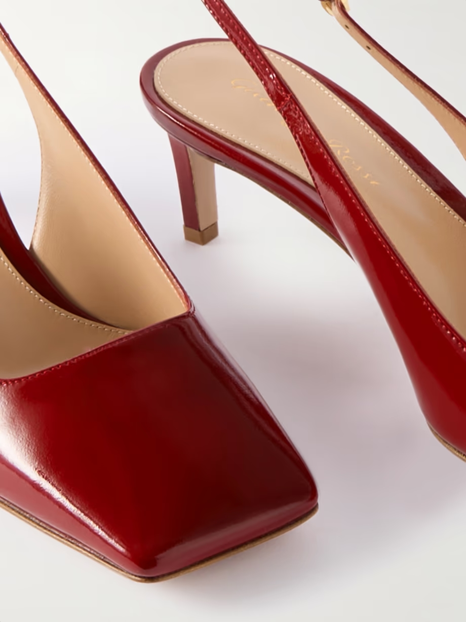 Nuit 55 glossed-leather slingback pumps Nuit 55 glossed-leather slingback pumps