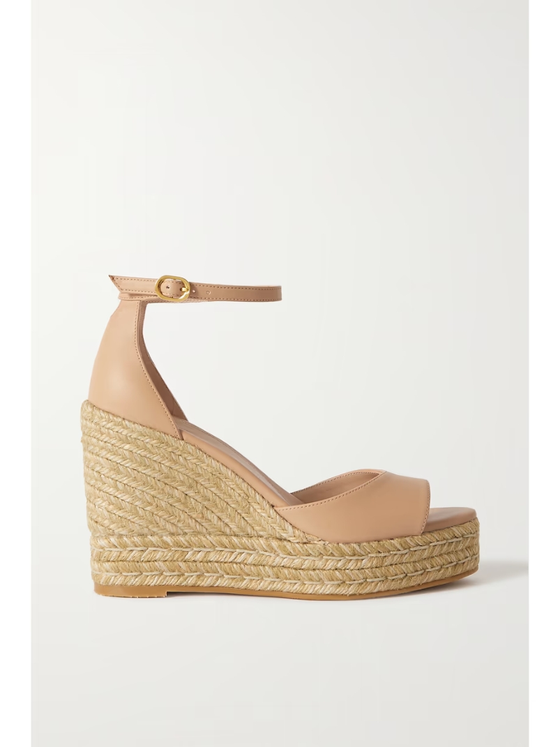 Nudistcurve leather espadrille wedge sandals Nudistcurve leather espadrille wedge sandals