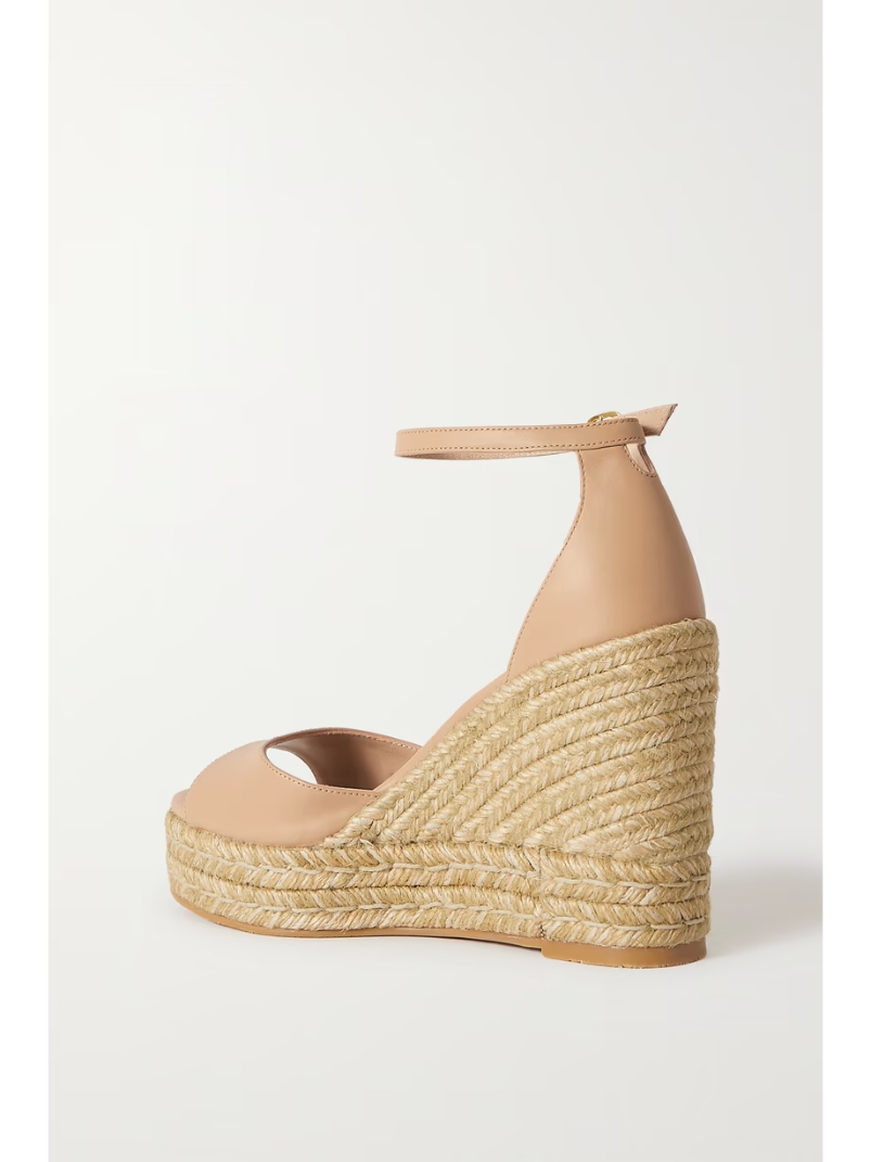 Nudistcurve leather espadrille wedge sandals Nudistcurve leather espadrille wedge sandals