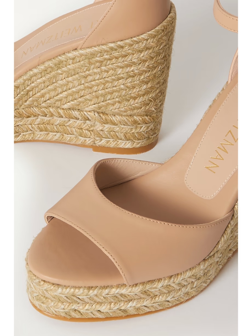 Nudistcurve leather espadrille wedge sandals Nudistcurve leather espadrille wedge sandals