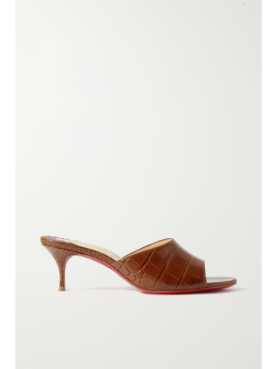 East 55 croc-effect leather mules East 55 croc-effect leather mules