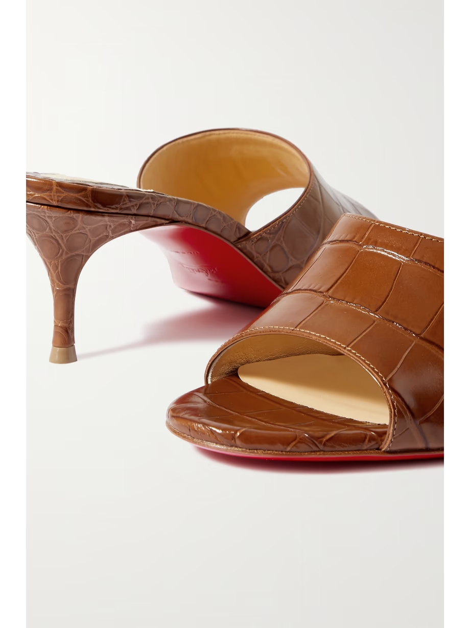 East 55 croc-effect leather mules East 55 croc-effect leather mules