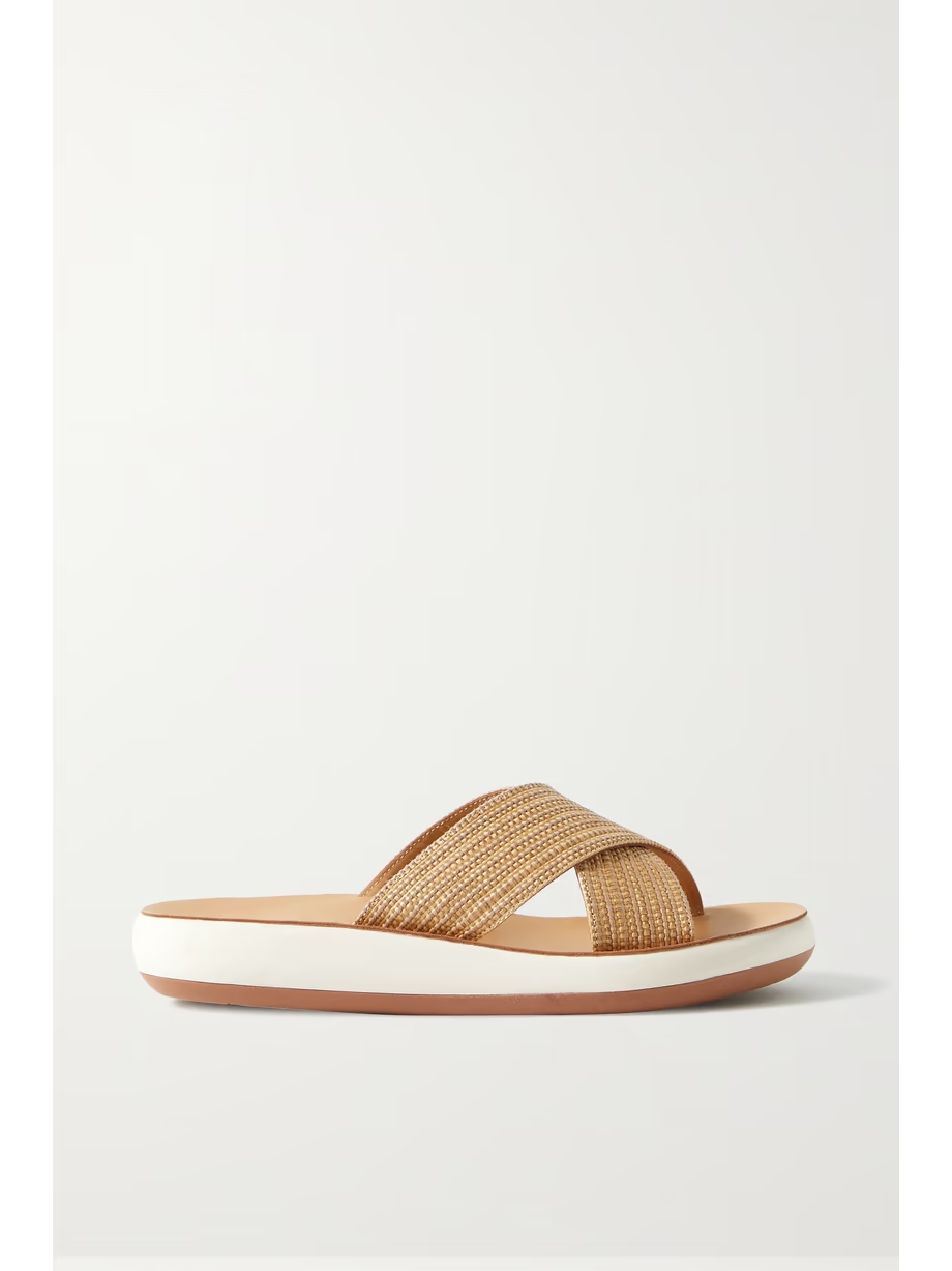 Thais woven raffia slides Thais woven raffia slides