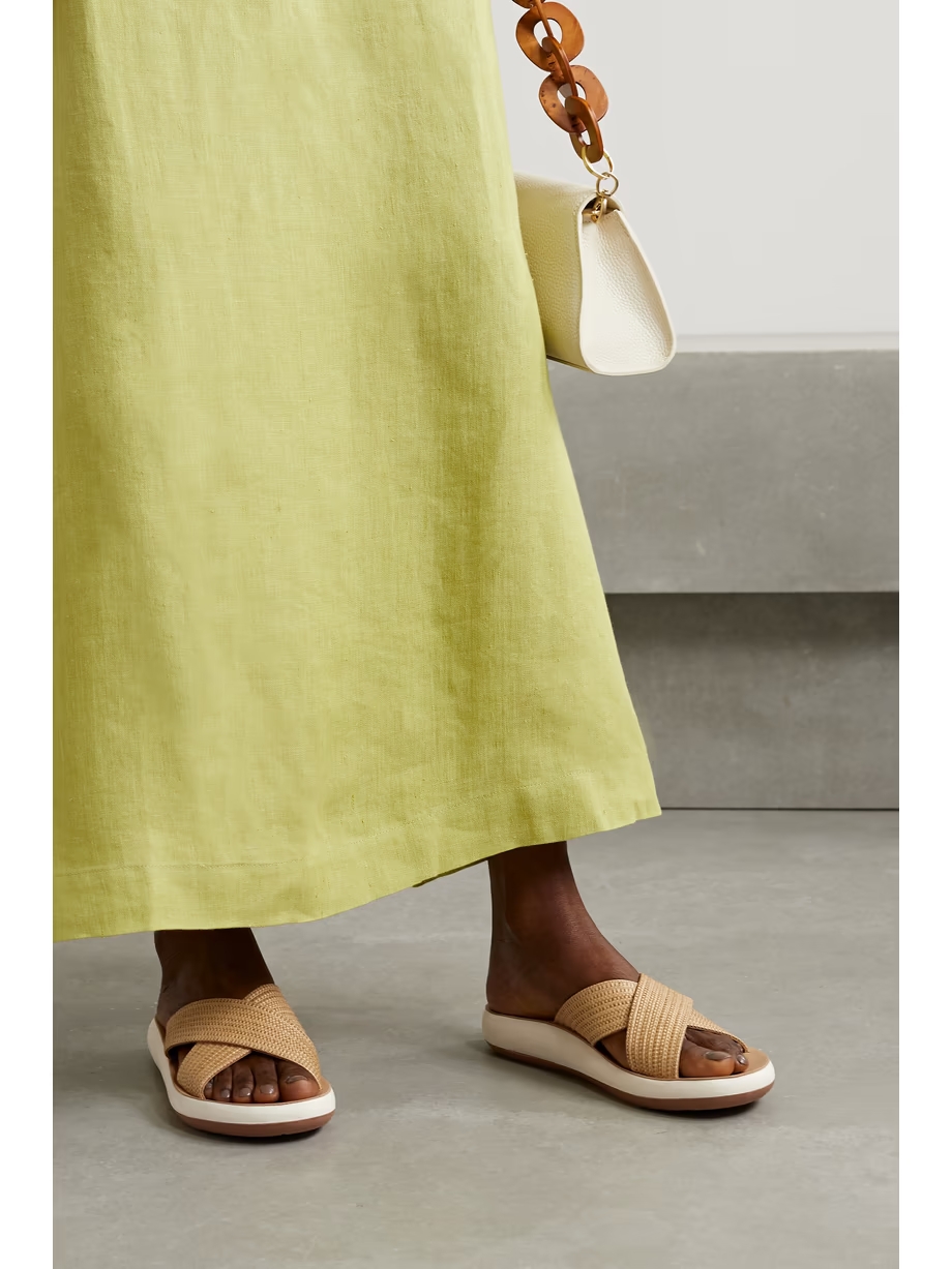 Thais woven raffia slides Thais woven raffia slides