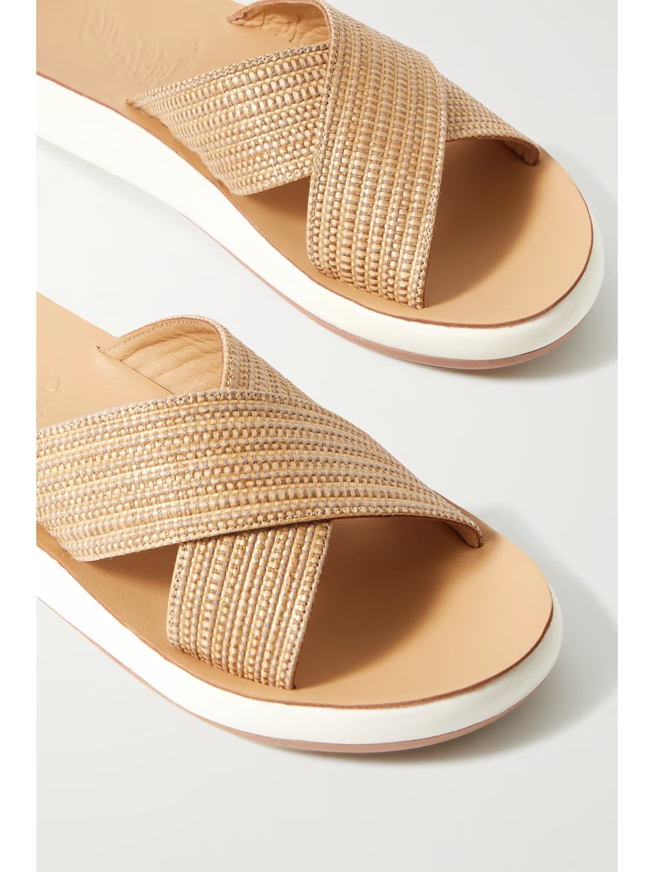 Thais woven raffia slides Thais woven raffia slides