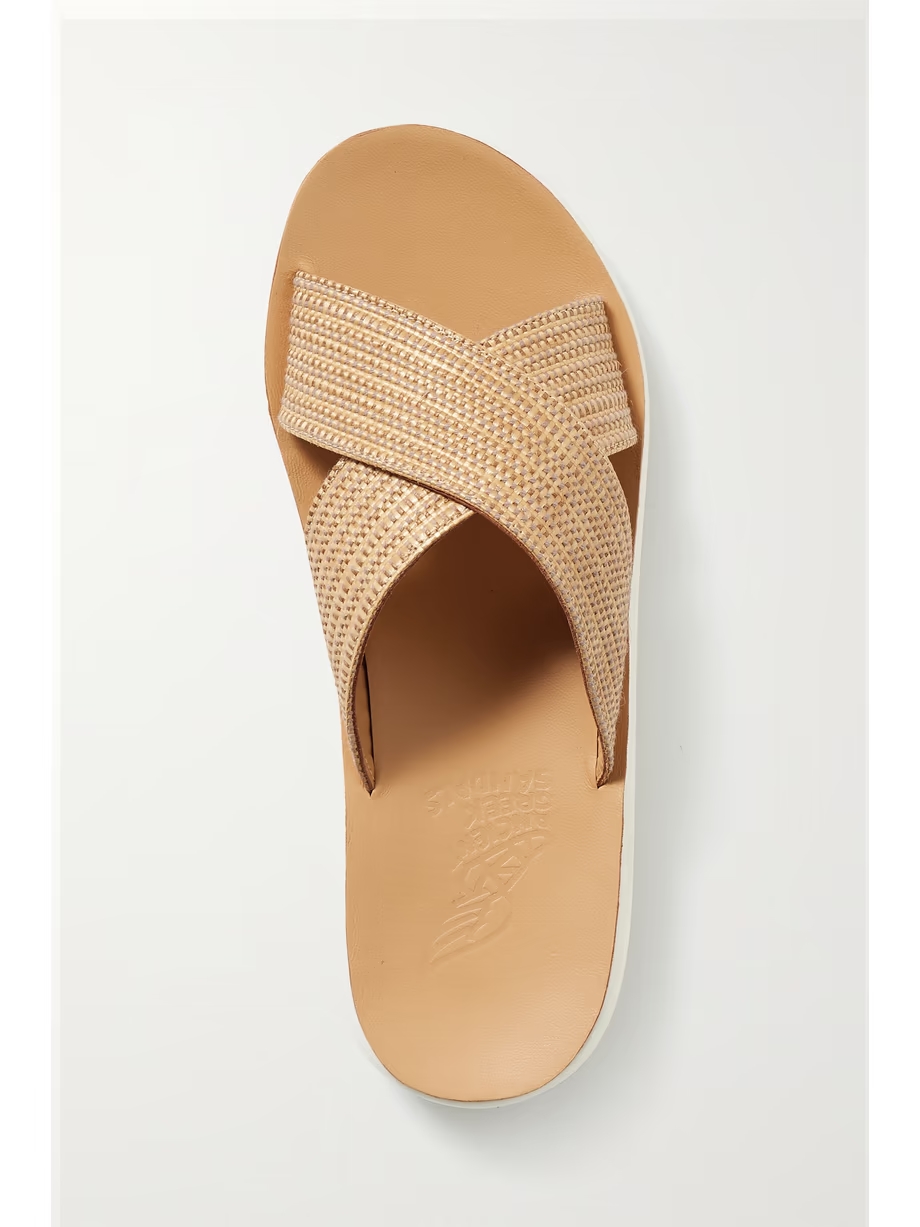 Thais woven raffia slides Thais woven raffia slides