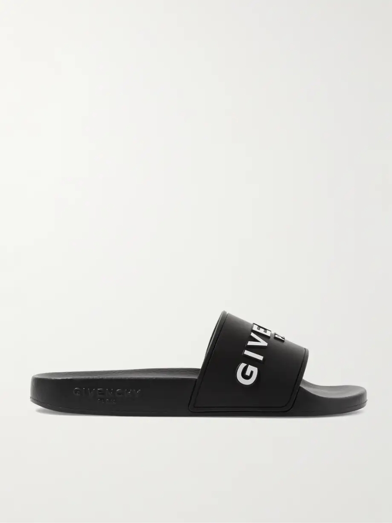 Logo-print rubber slides Logo-print rubber slides
