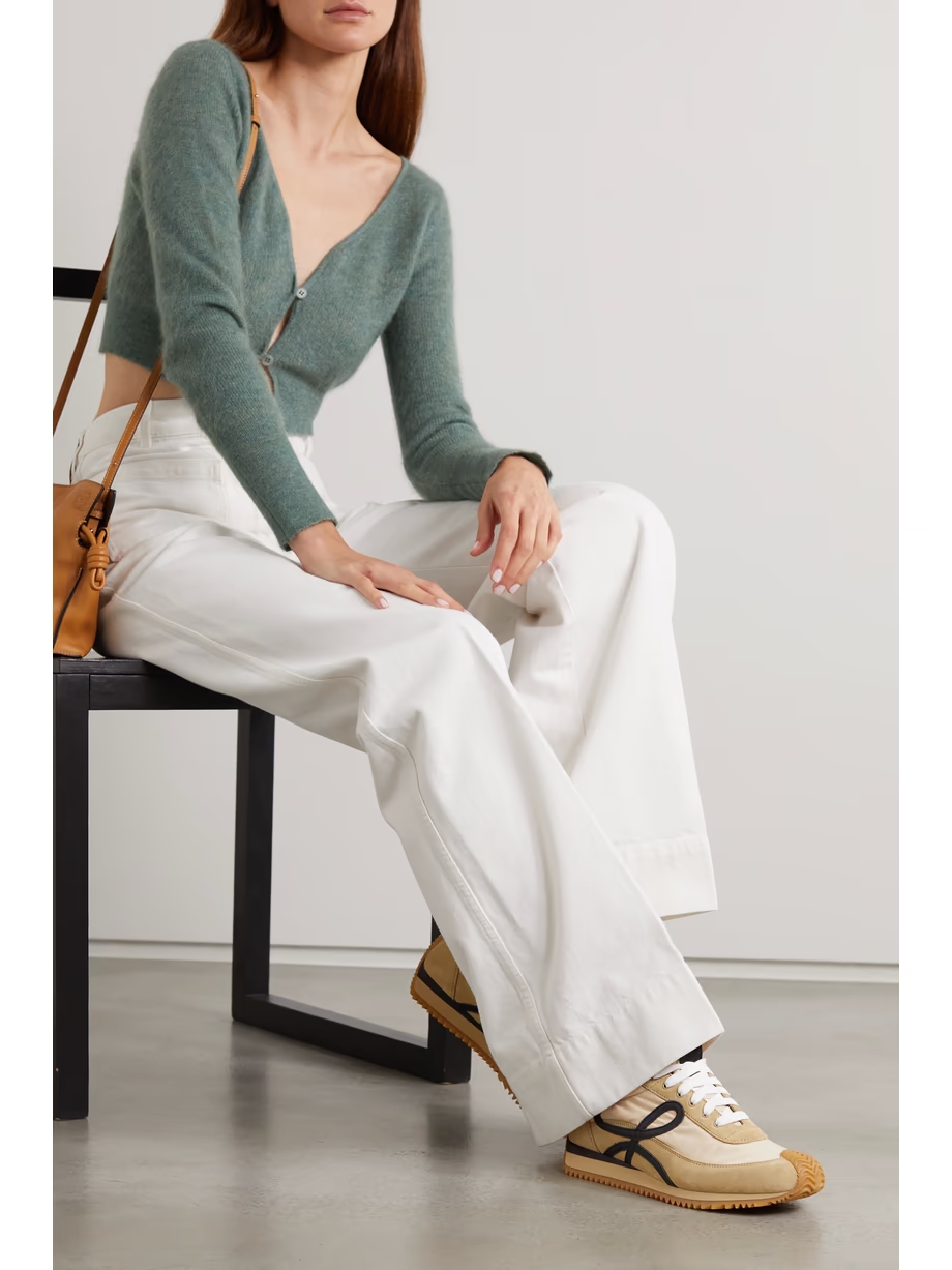 Flow logo-appliquéd shell, leather and suede sneakers Flow logo-appliquéd shell, leather and suede sneakers