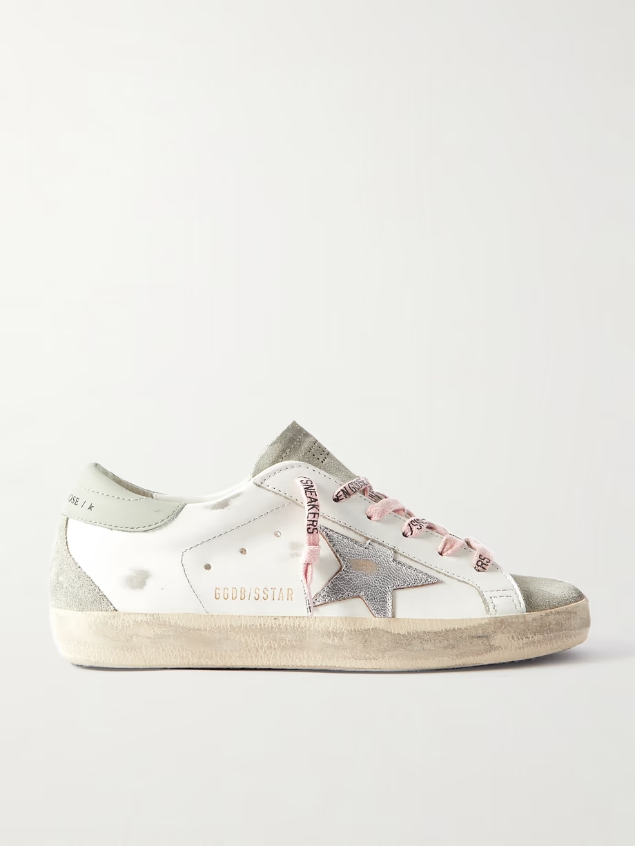 Super-Star distressed leather and suede sneakers Super-Star distressed leather and suede sneakers