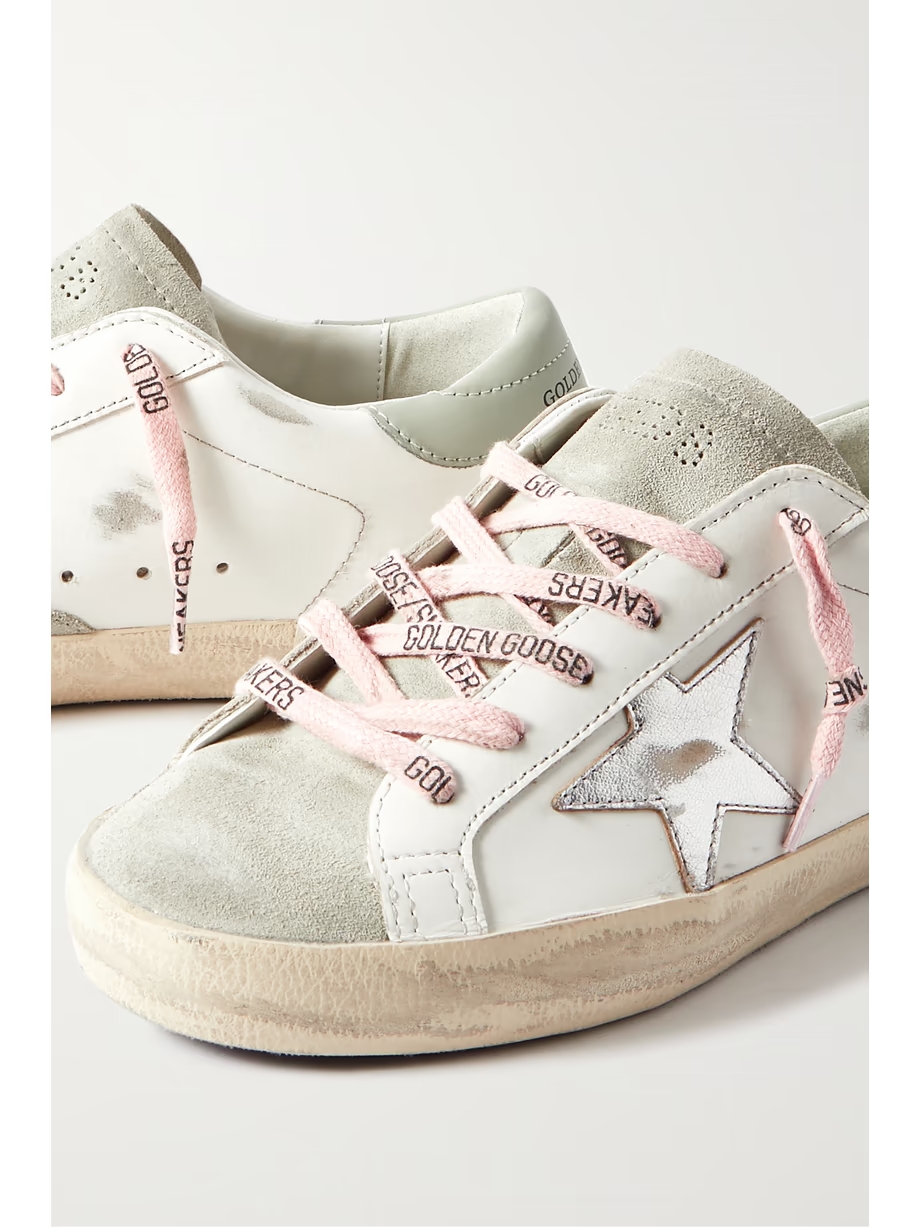 Super-Star distressed leather and suede sneakers Super-Star distressed leather and suede sneakers