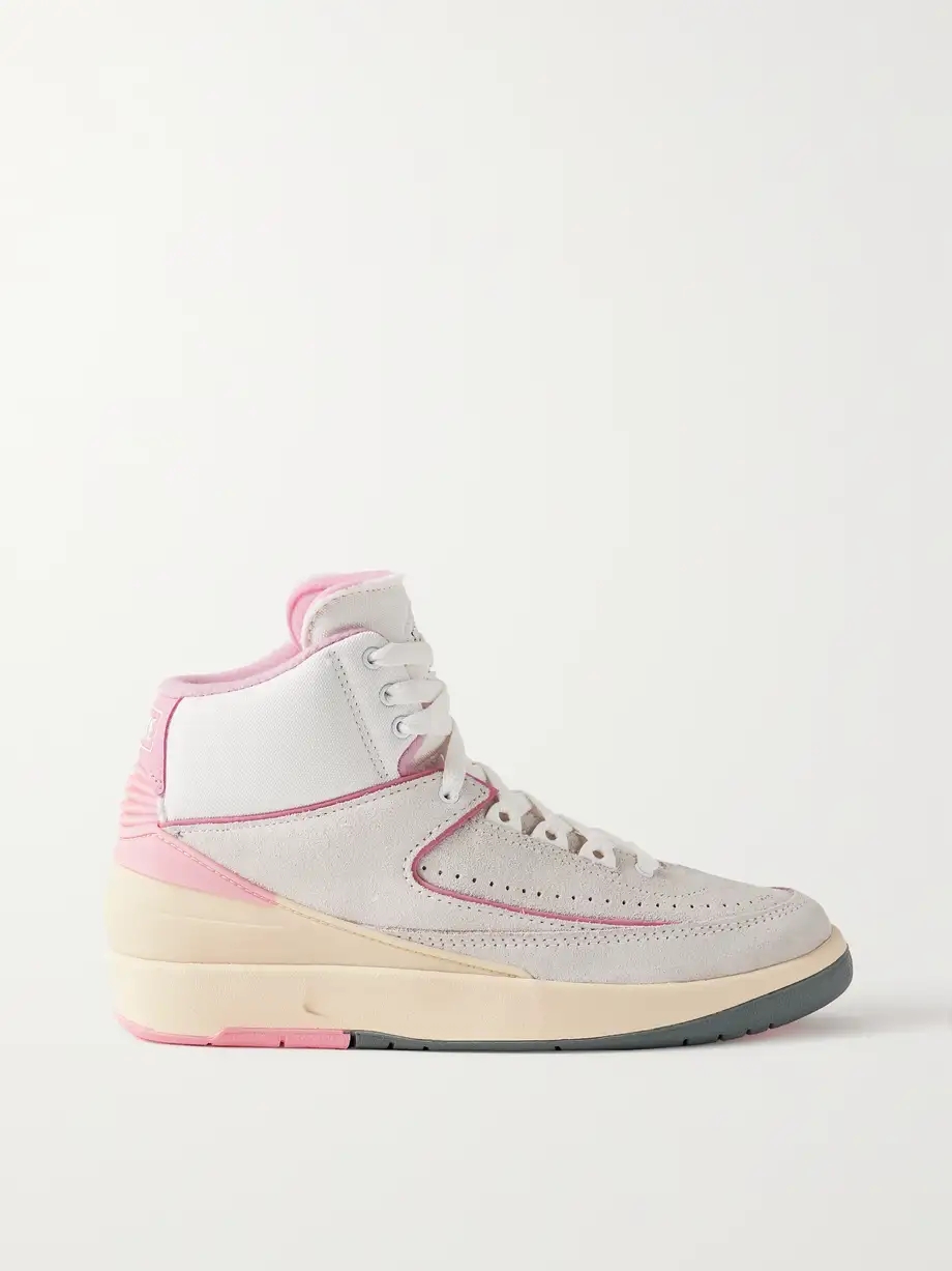 Air Jordan 2 Retro canvas-trimmed suede high-top sneakers Air Jordan 2 Retro canvas-trimmed suede high-top sneakers