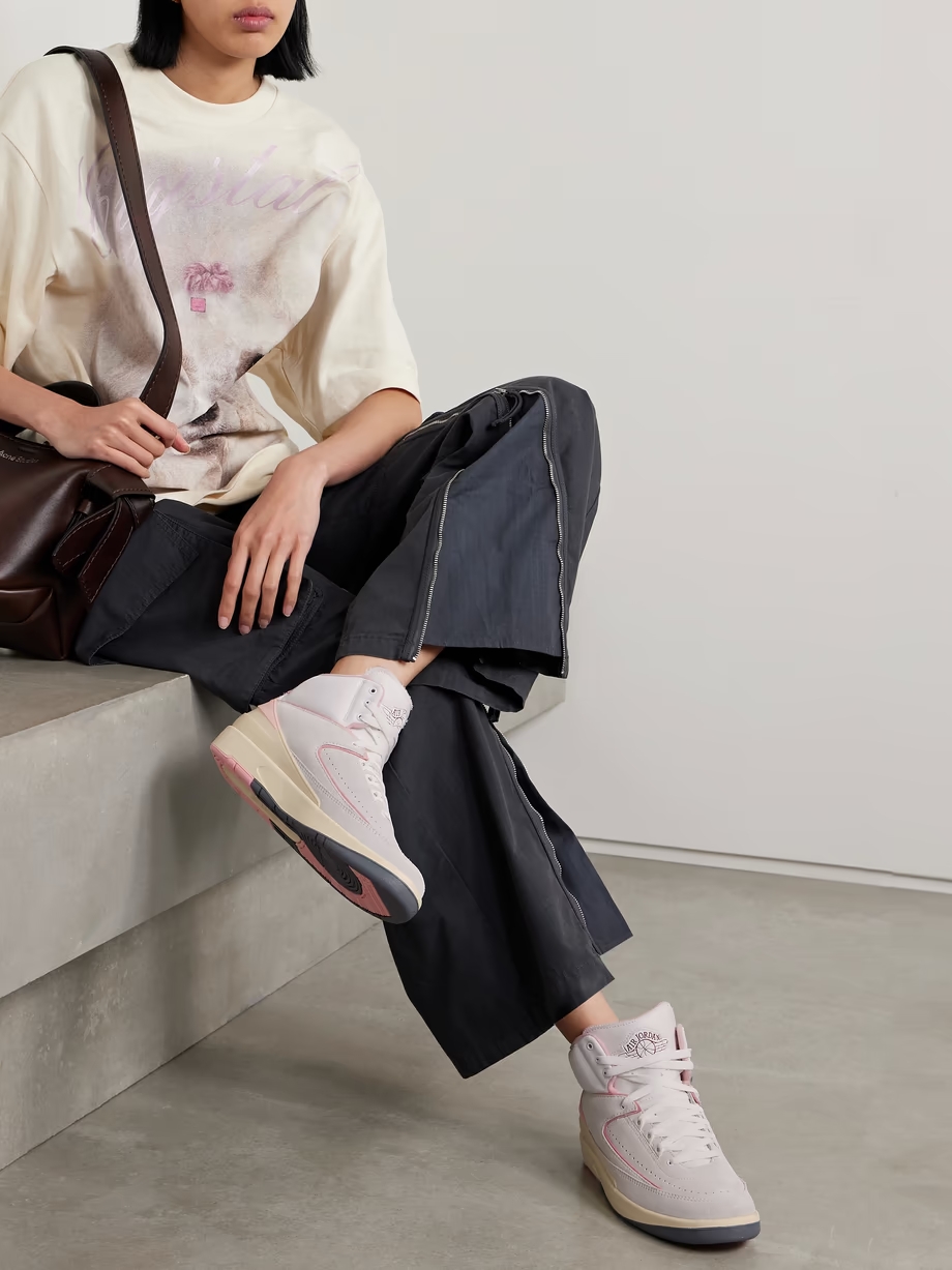 Air Jordan 2 Retro canvas-trimmed suede high-top sneakers Air Jordan 2 Retro canvas-trimmed suede high-top sneakers