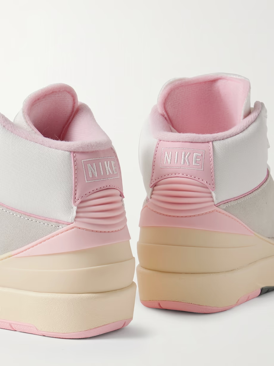 Air Jordan 2 Retro canvas-trimmed suede high-top sneakers Air Jordan 2 Retro canvas-trimmed suede high-top sneakers