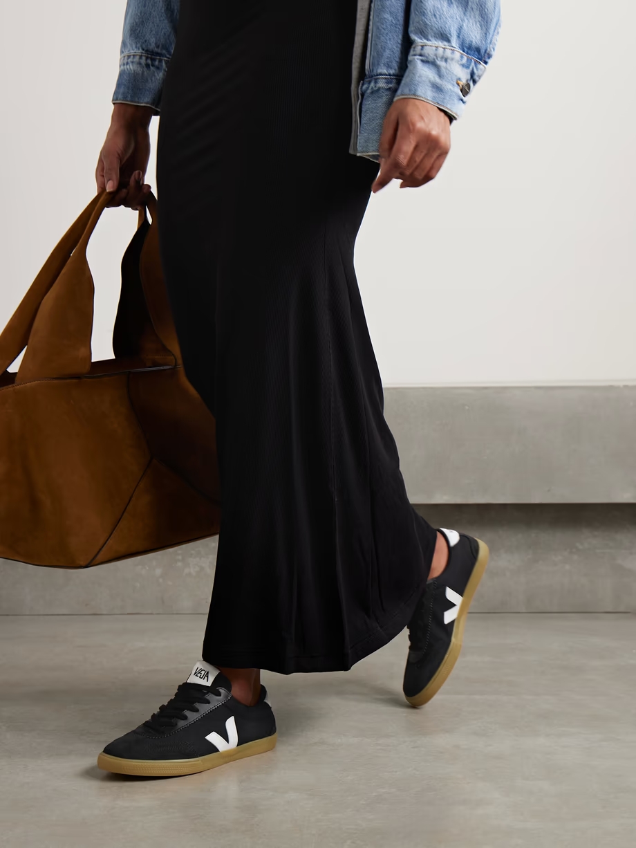 Volley suede and leather-trimmed canvas sneakers Volley suede and leather-trimmed canvas sneakers