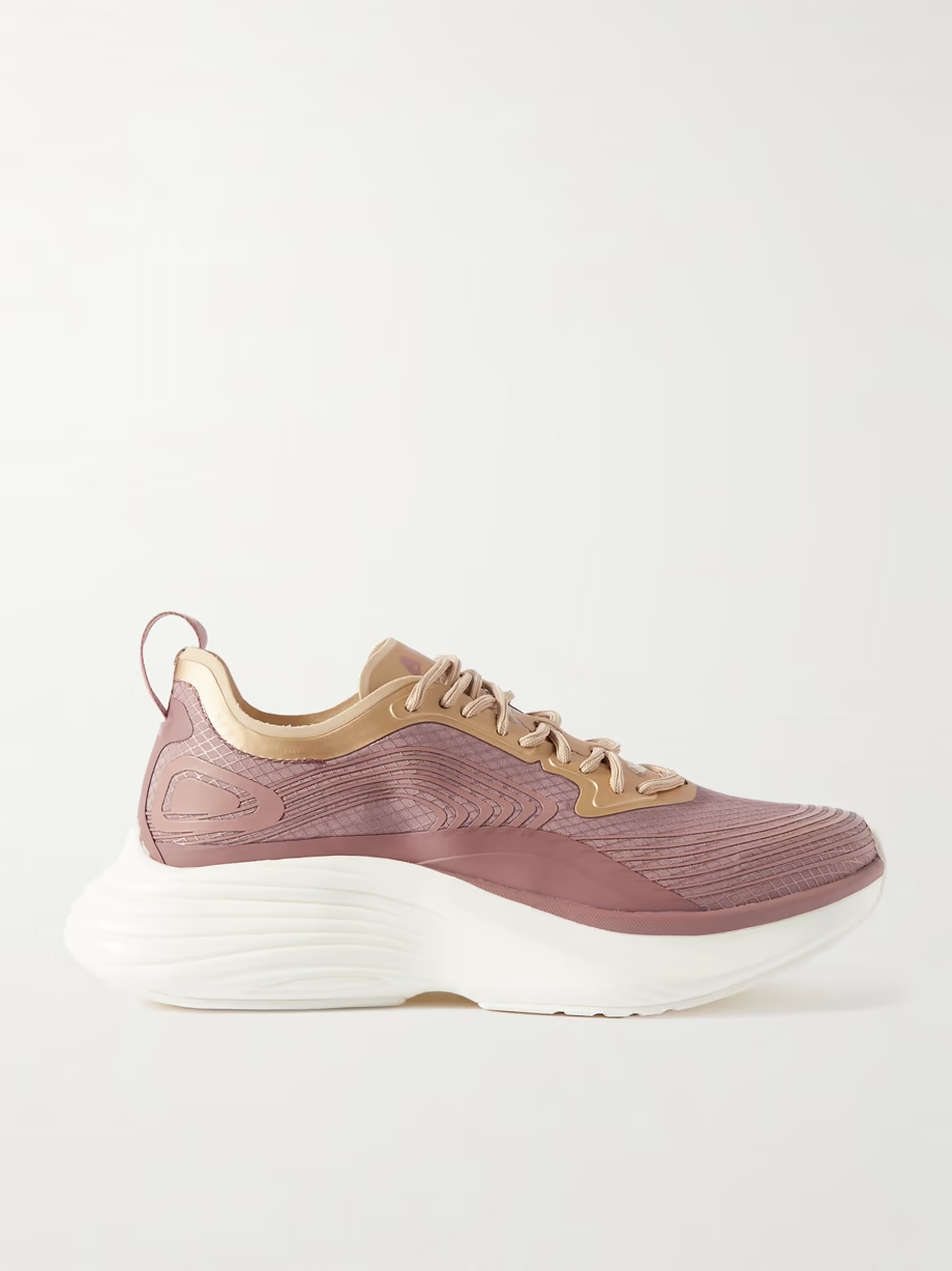 Streamline metallic rubber-trimmed mesh sneakers Streamline metallic rubber-trimmed mesh sneakers