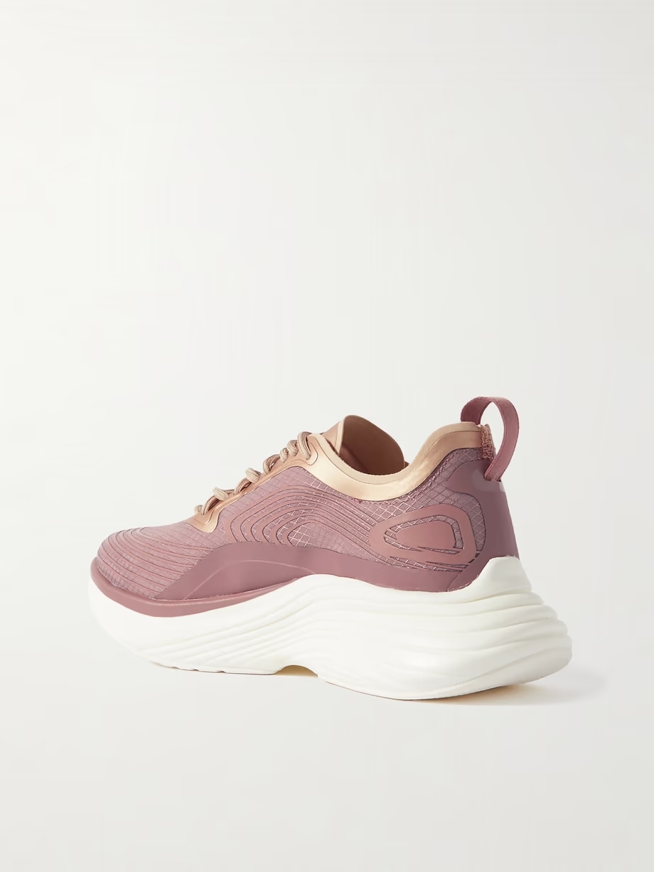 Streamline metallic rubber-trimmed mesh sneakers Streamline metallic rubber-trimmed mesh sneakers