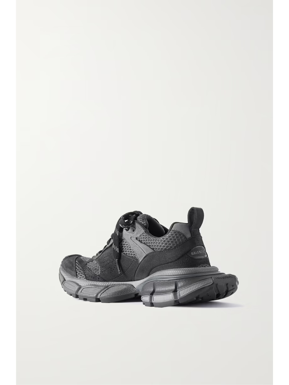 3XL mesh-trimmed faux suede sneakers 3XL mesh-trimmed faux suede sneakers