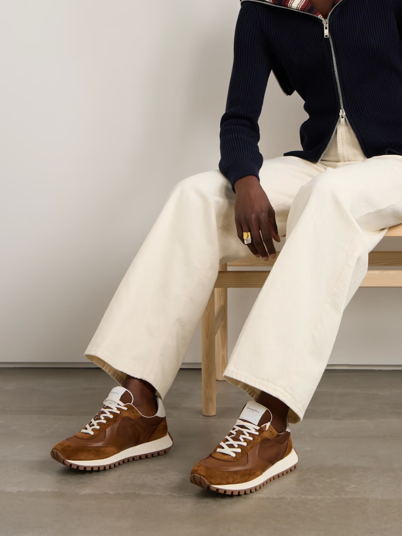 Gravel suede, leather and shell sneakers Gravel suede, leather and shell sneakers