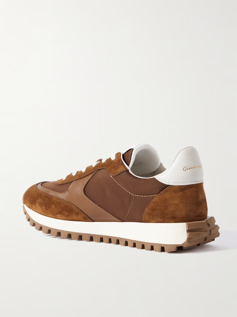 Gravel suede, leather and shell sneakers Gravel suede, leather and shell sneakers