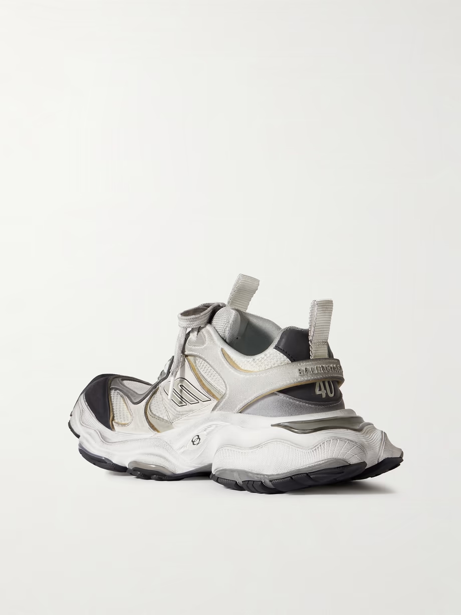 Cargo distressed rubber-trimmed faux suede and mesh sneakers Cargo distressed rubber-trimmed faux suede and mesh sneakers