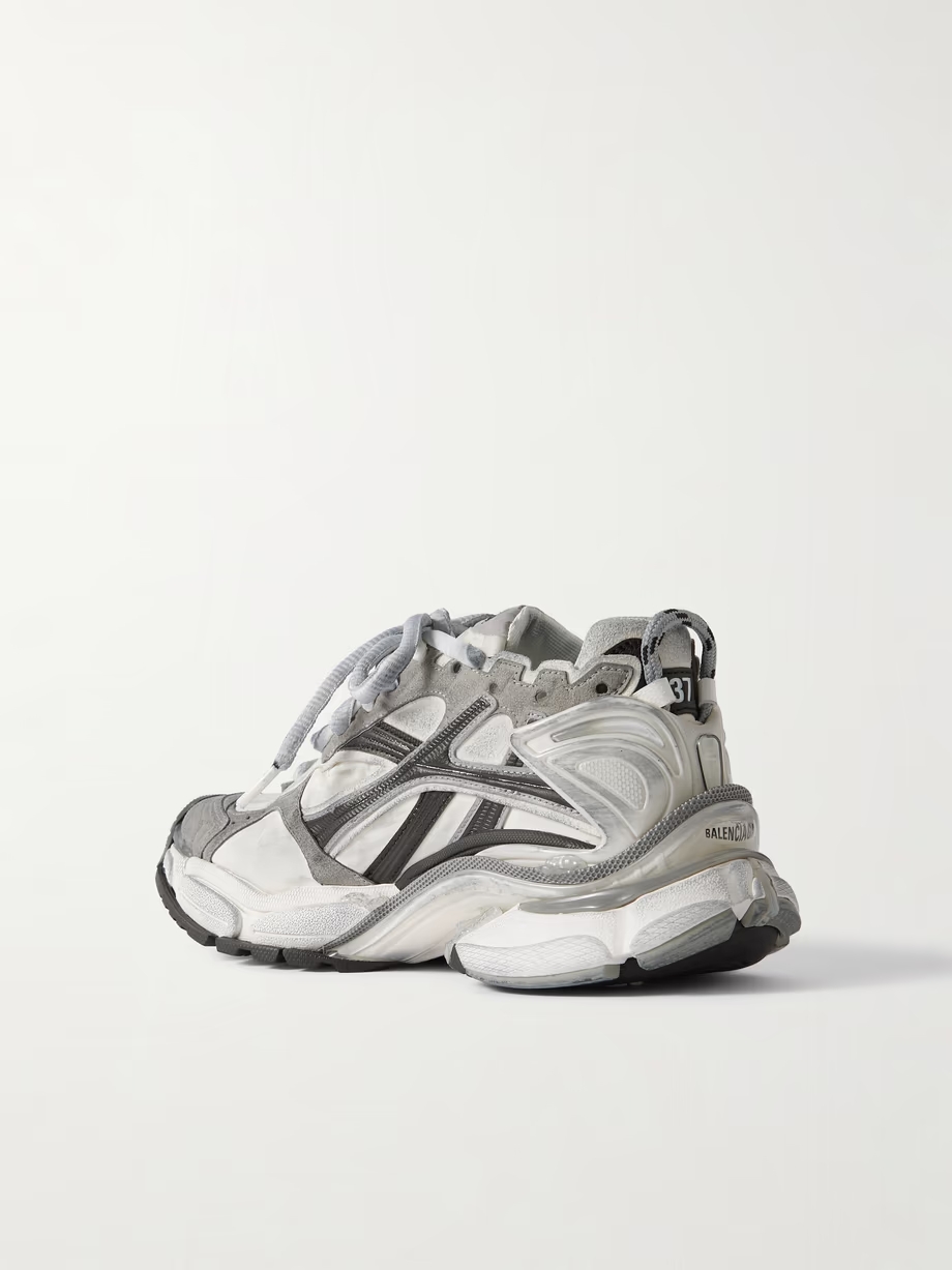 Runner suede and rubber-trimmed shell sneakers Runner suede and rubber-trimmed shell sneakers