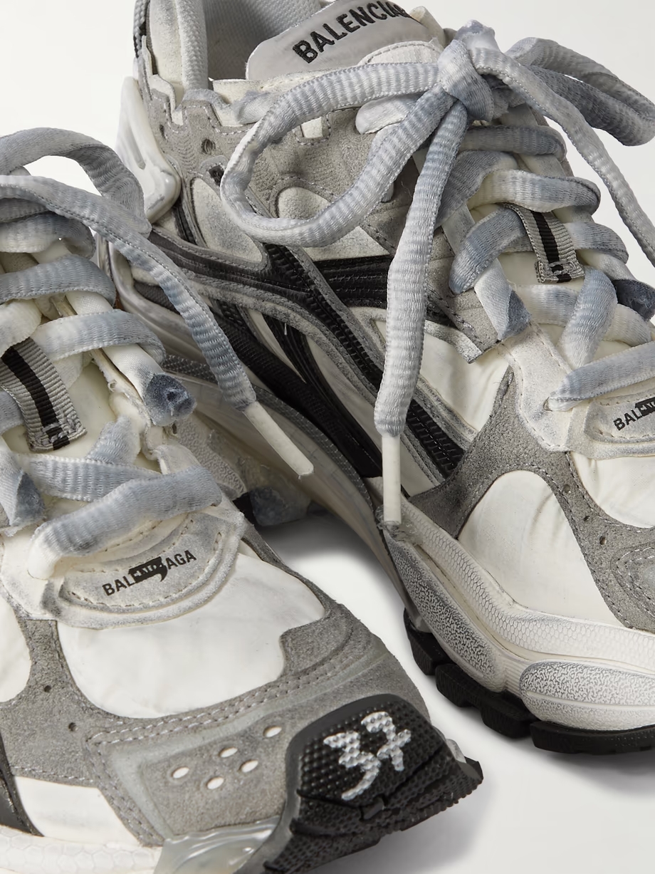 Runner suede and rubber-trimmed shell sneakers Runner suede and rubber-trimmed shell sneakers