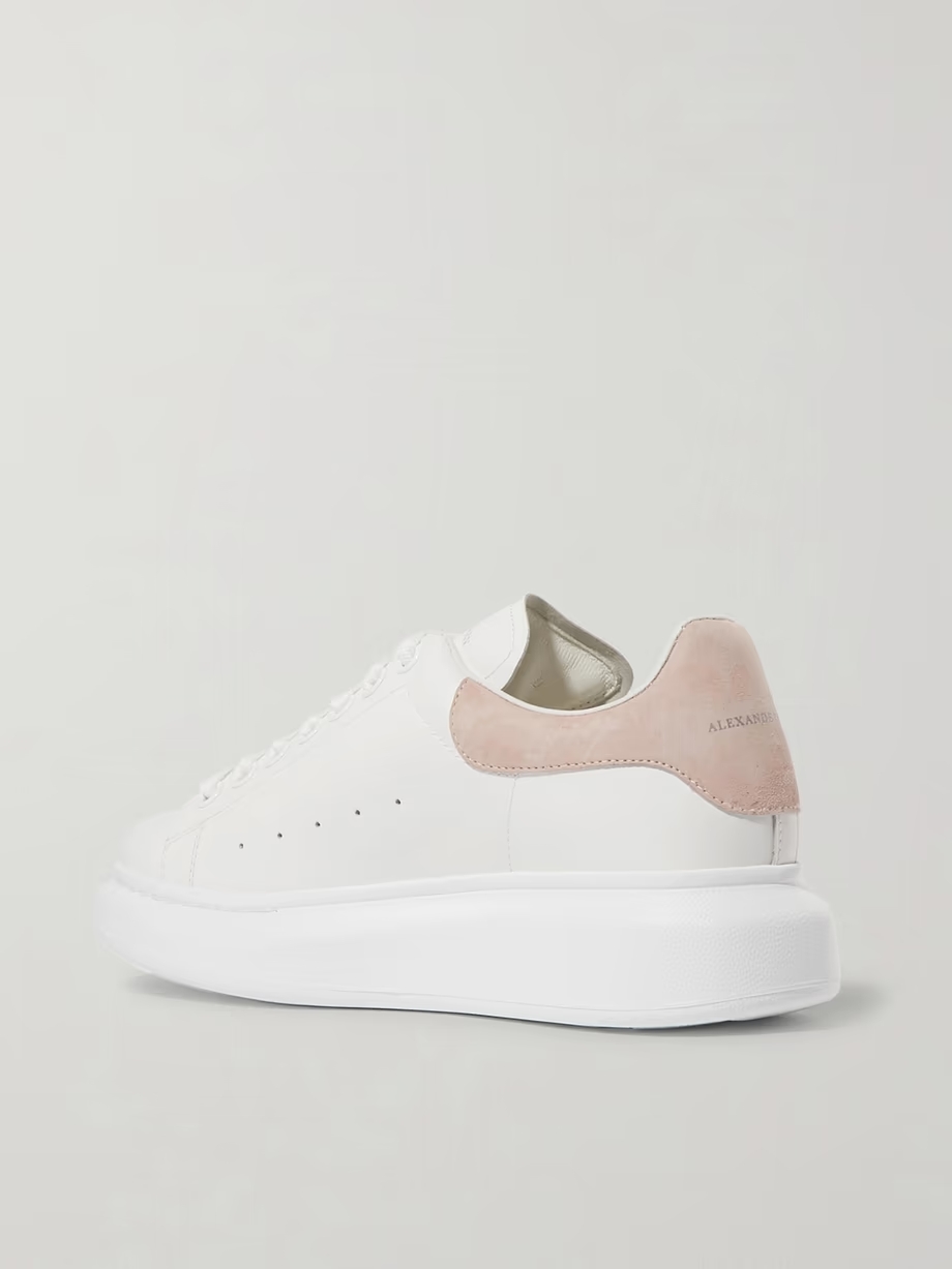 Suede-trimmed leather exaggerated-sole sneakers Suede-trimmed leather exaggerated-sole sneakers