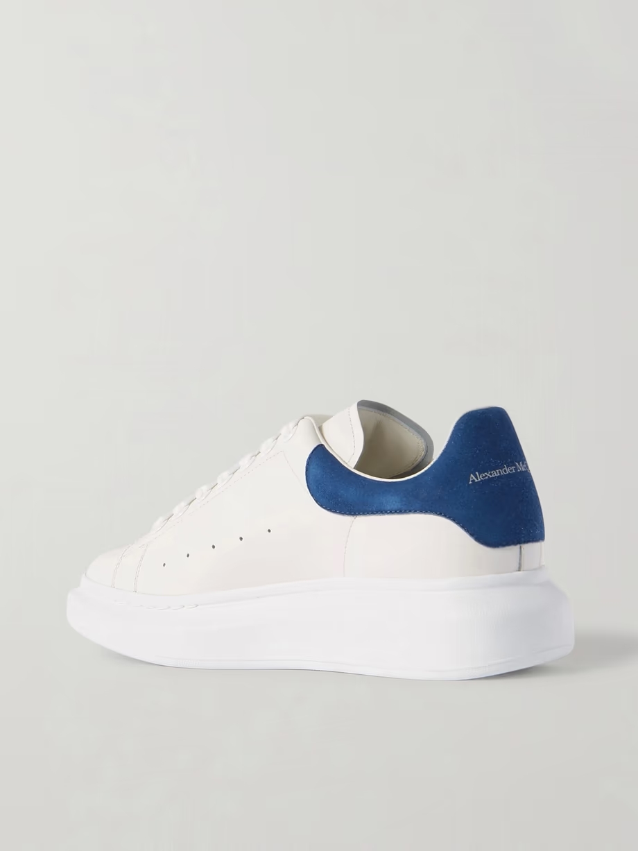 Suede-trimmed leather exaggerated-sole sneakers Suede-trimmed leather exaggerated-sole sneakers