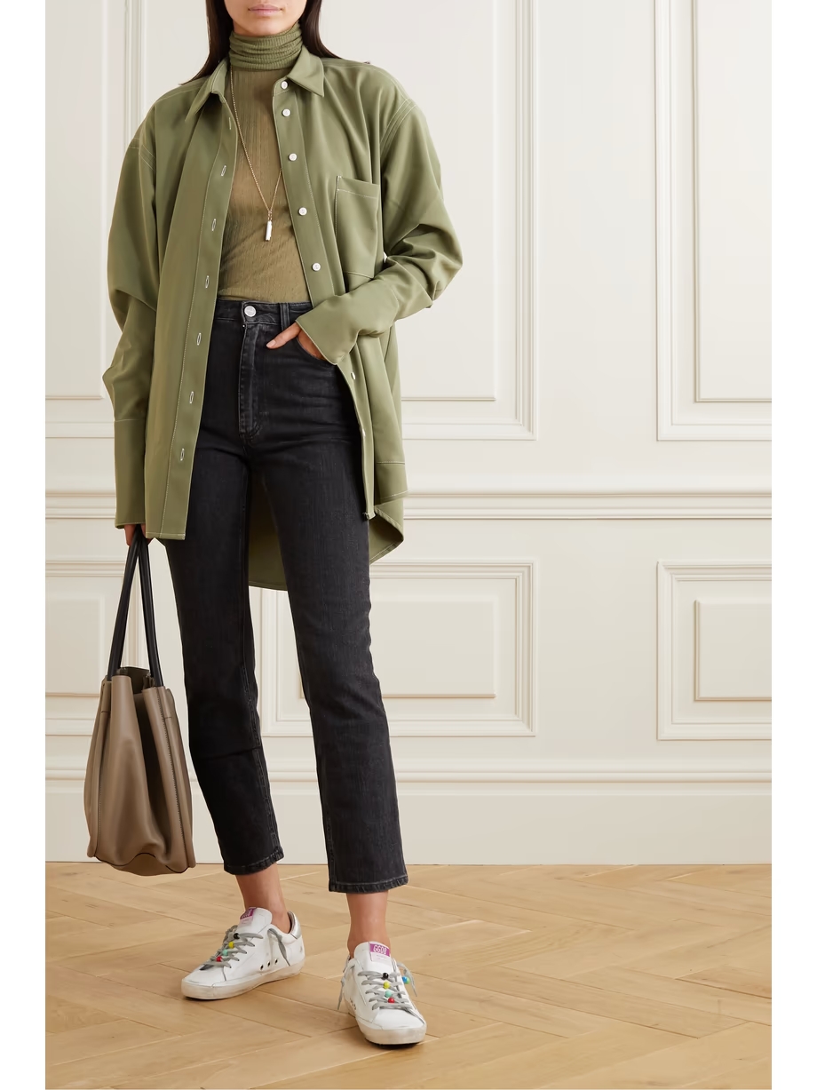 Superstar bead-embellished distressed leather and suede sneakers Superstar bead-embellished distressed leather and suede sneakers